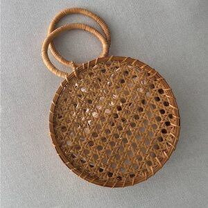 Mango Round Woven Rattan Handbag
